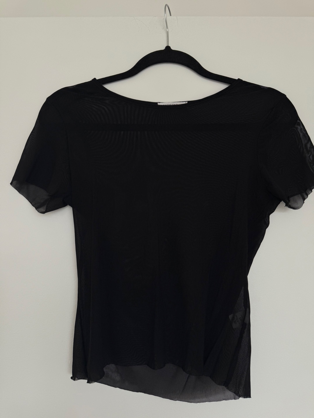 🛍️Antistar Black Sheer Mesh Crop Top - Size Small - photo 2