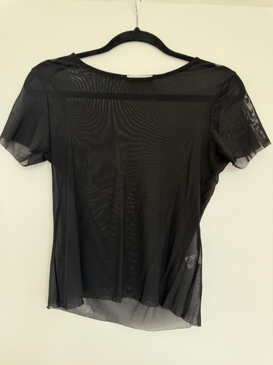 🛍️Antistar Black Sheer Mesh Crop Top - Size Small