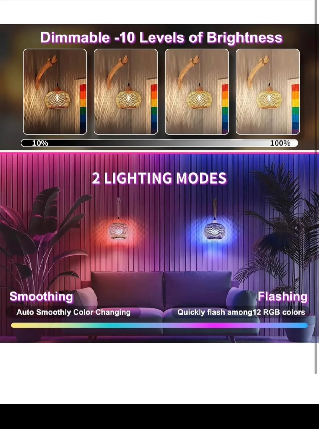 Bamboo Woven Battery operated pendant Wall Lamp with Remote image indicator(6)