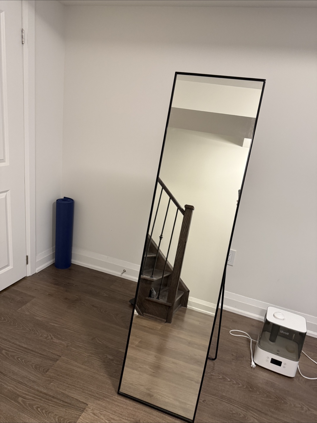 Full-Length Leaner Mirror with Black Frame