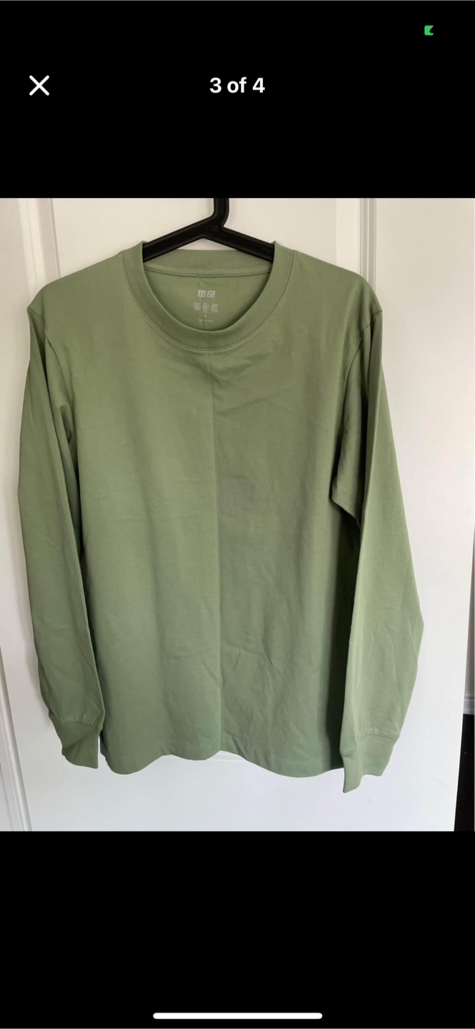Uniqlo Olive Green Long-Sleeve T-Shirt - photo 2