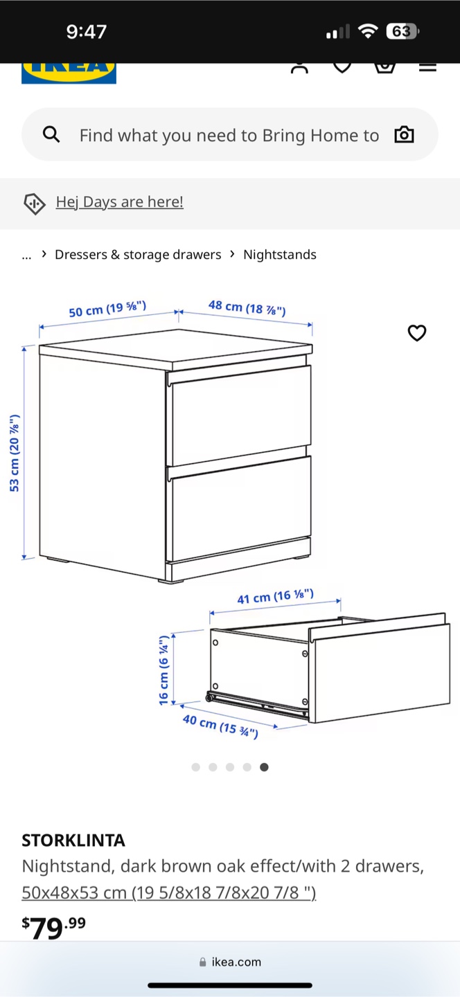 IKEA STORKLINTA Nightstand drawer - photo 5