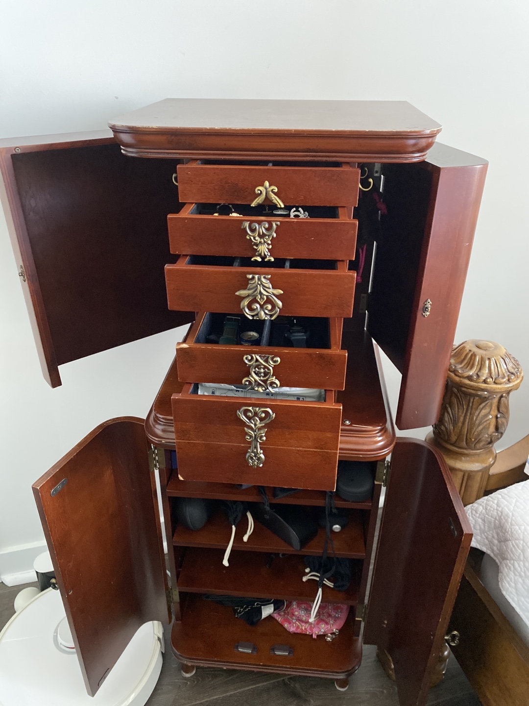 Bombay Antique Wooden Jewelry Armoire - photo 2