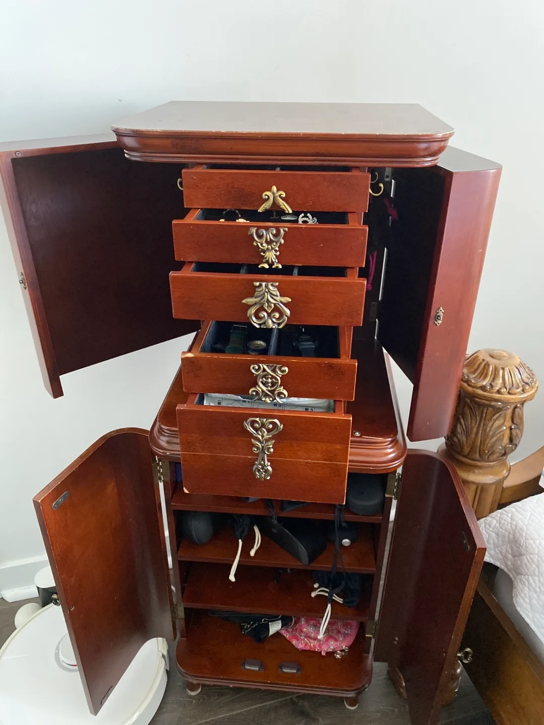 Bombay Antique Wooden Jewelry Armoire image indicator(2)