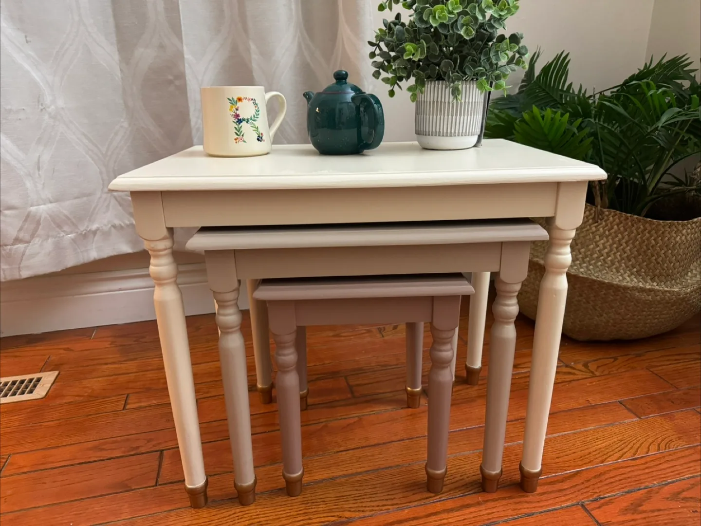 Nest of three painted tables thumbnail