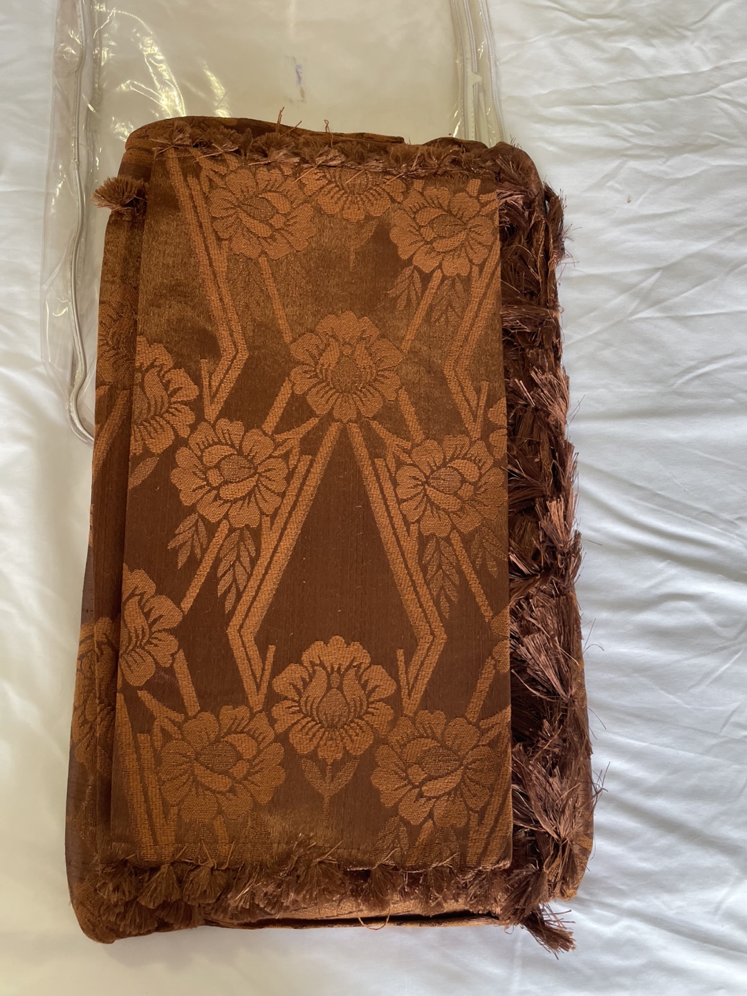 Brown Floral Pillow Shams with Tassels - photo 3
