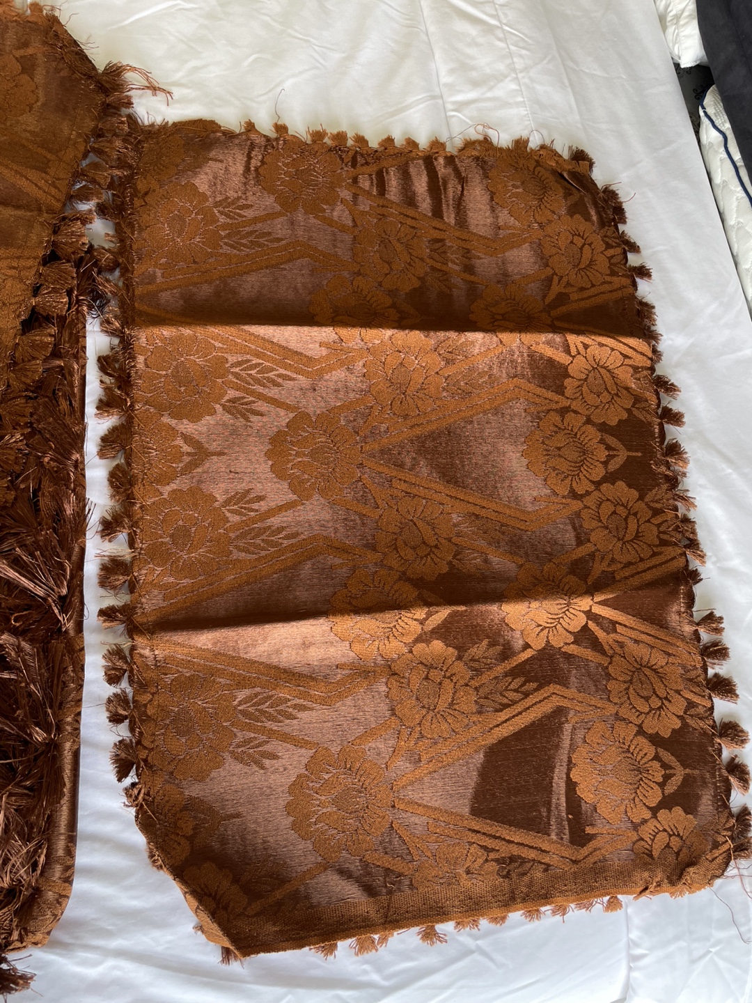Brown Floral Pillow Shams with Tassels - photo 4