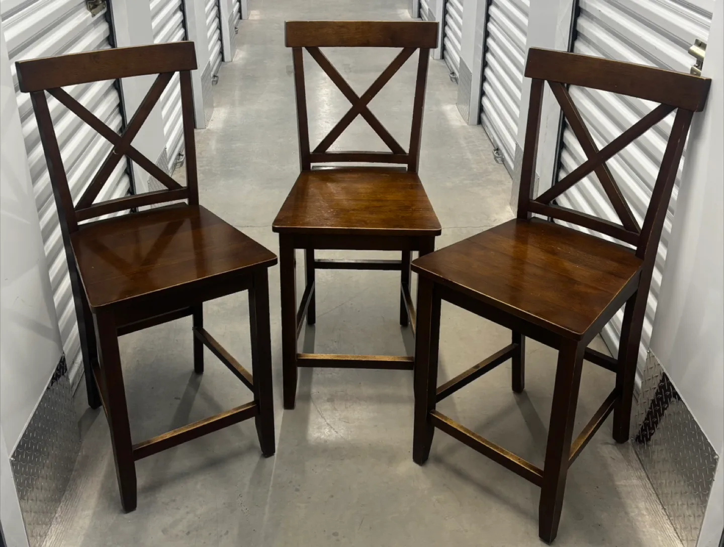 3 Wooden Counter Stools thumbnail