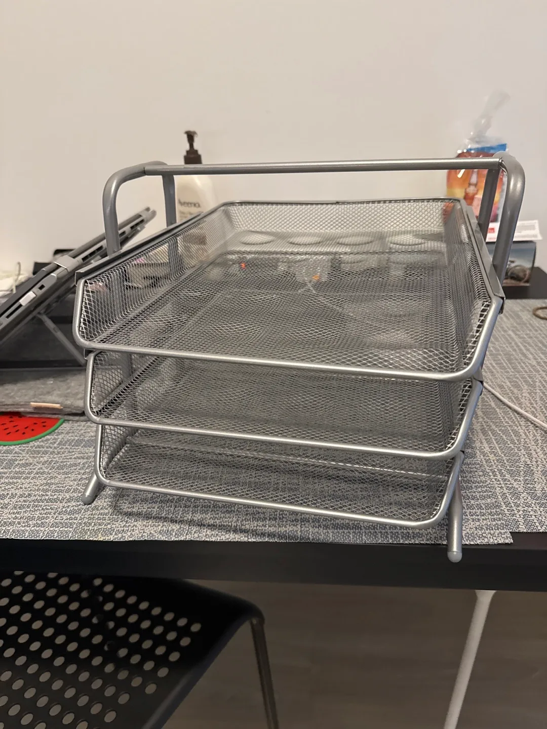 IKEA Three-Tier Silver Mesh Desk Organiser thumbnail