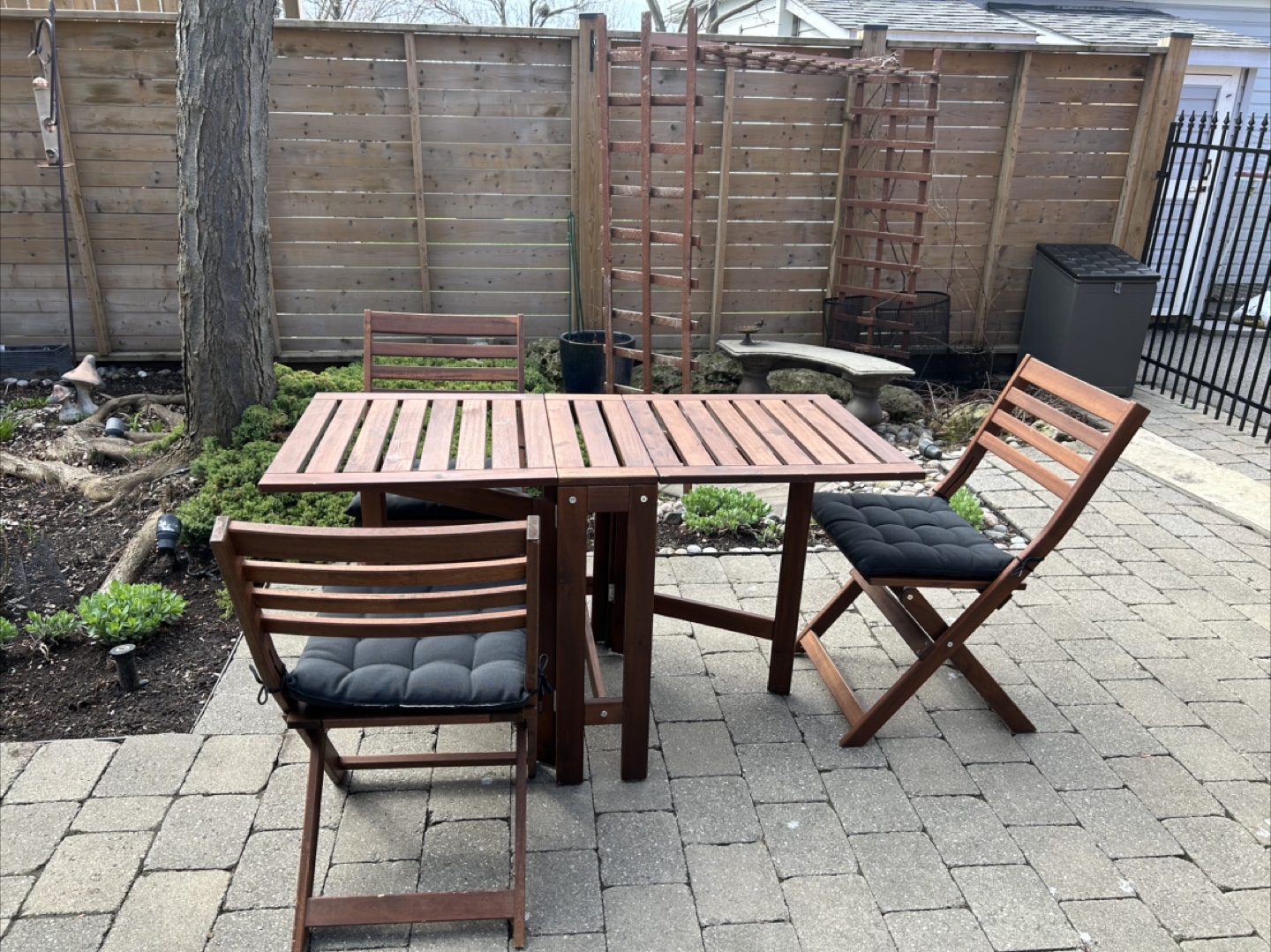 IKEA outdoor patio set - table and three chairs - photo 3