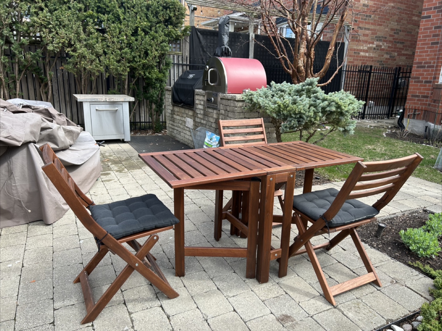 IKEA outdoor patio set - table and three chairs