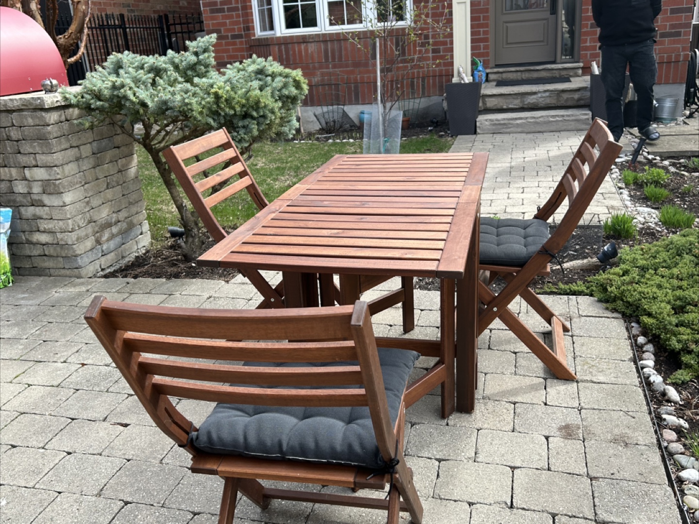IKEA outdoor patio set - table and three chairs - photo 4