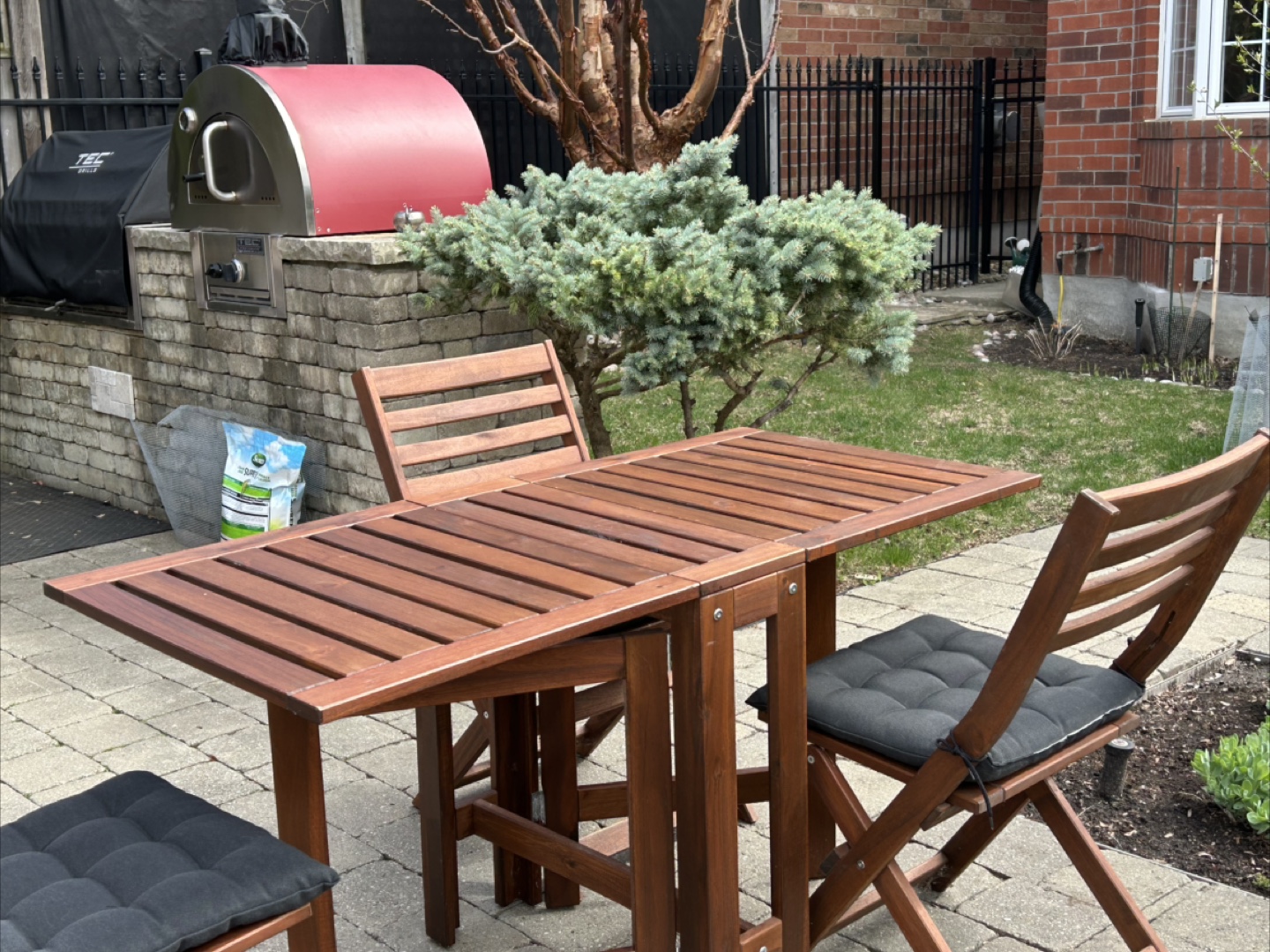 IKEA outdoor patio set - table and three chairs - photo 5