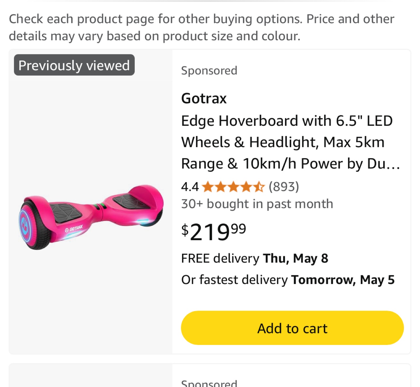 Gotrax Hoverboard - Pink