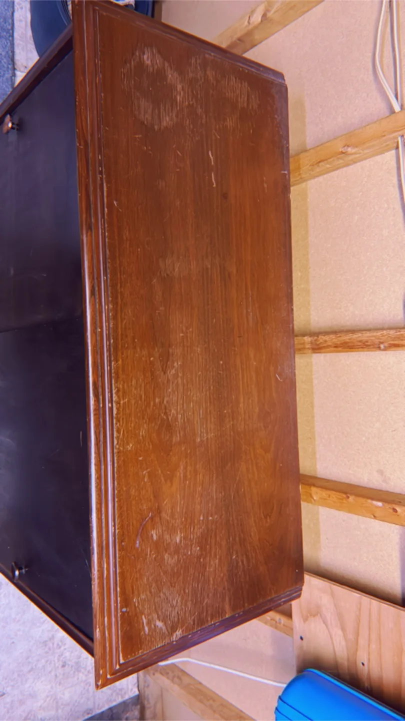 Vintage Wooden Cabinet with Sliding Doors image indicator(3)