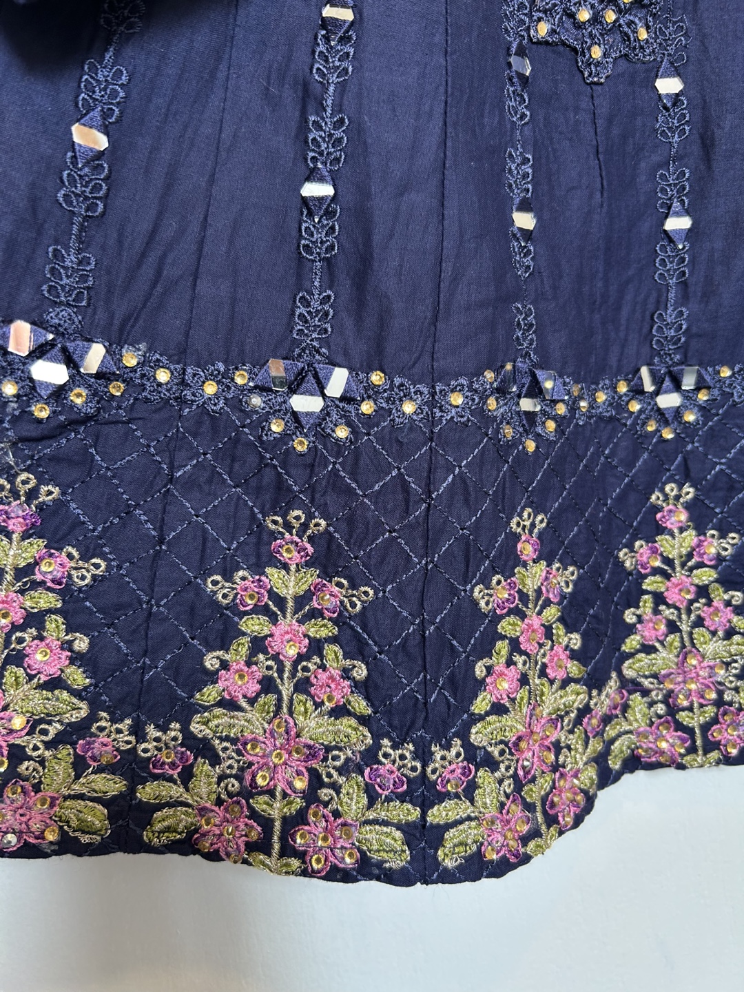 Girls' Embroidered Navy Blue Frock(Size 20) - photo 4