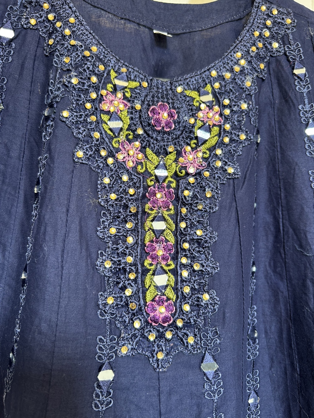Girls' Embroidered Navy Blue Frock(Size 20) - photo 2