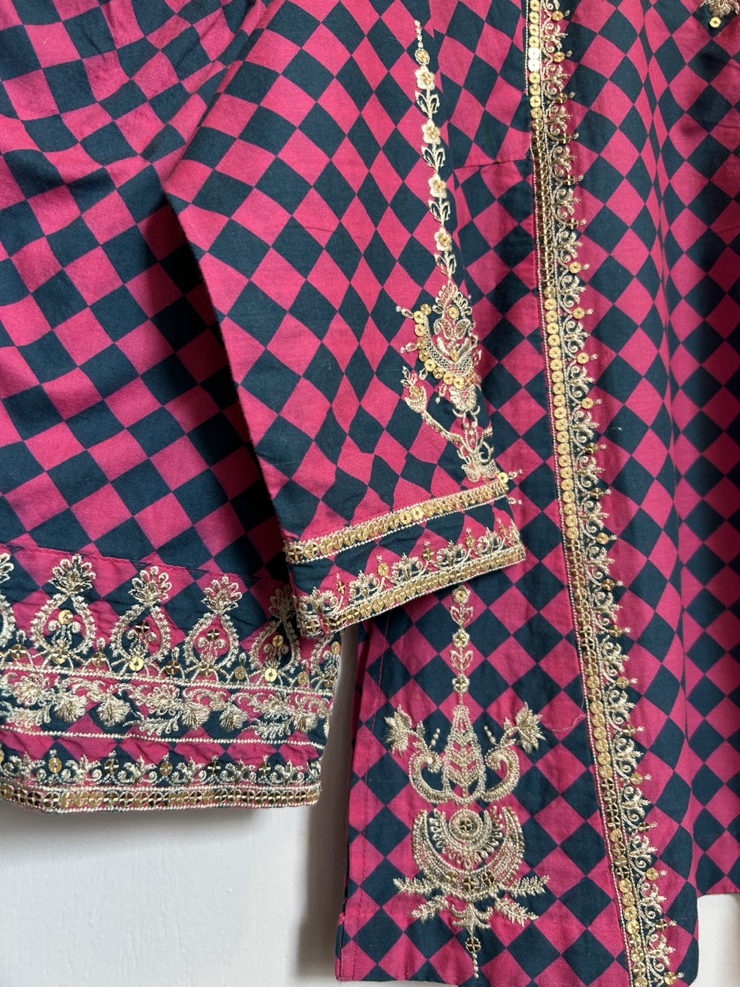 Girls' Pink Embroidered Shalwar Kameez Set - Size 3-6 Years - photo 3