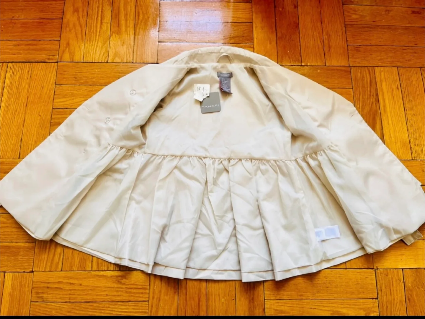 Girls' Beige Trench Coat,Jacket image indicator(2)