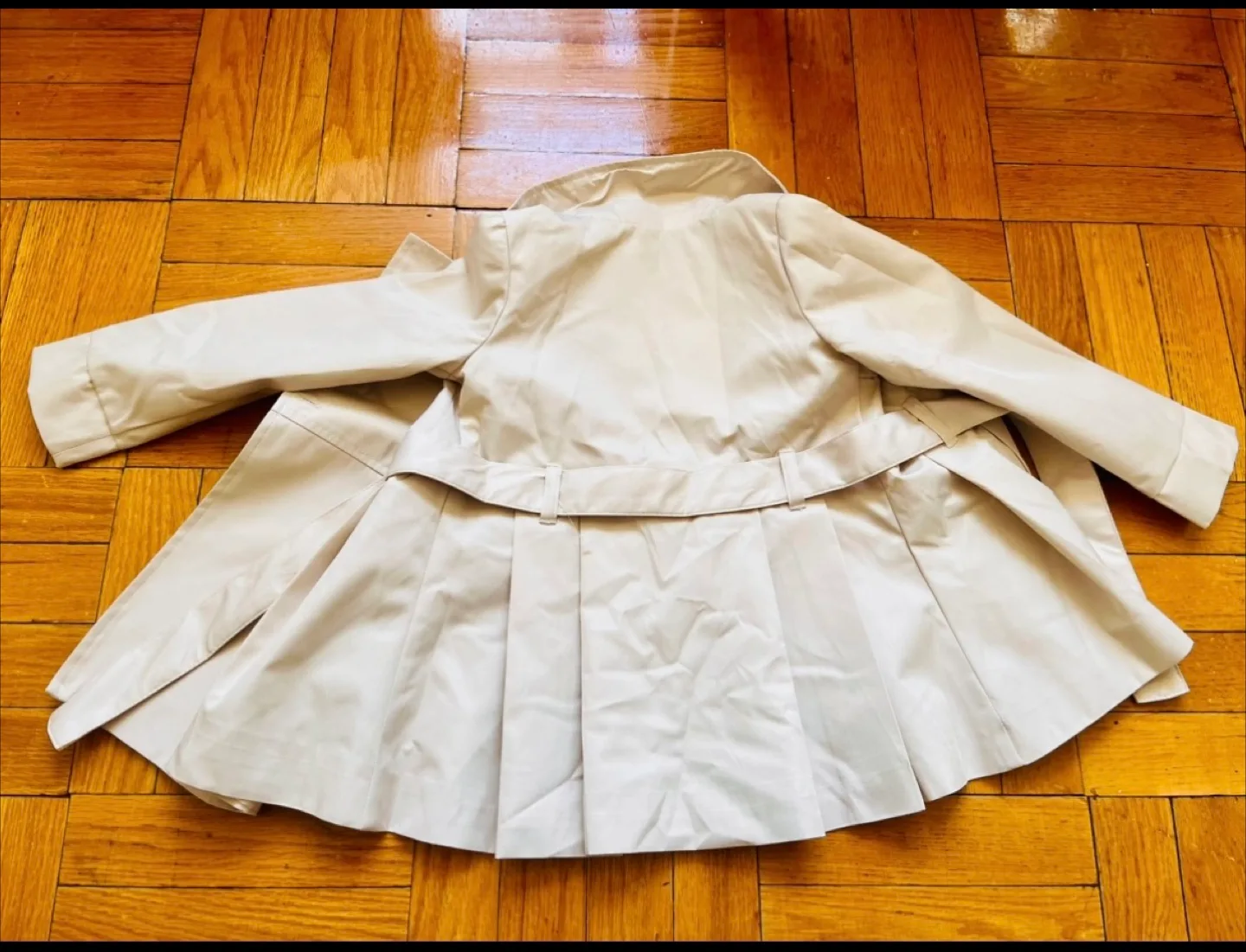 Girls' Beige Trench Coat,Jacket image indicator(3)