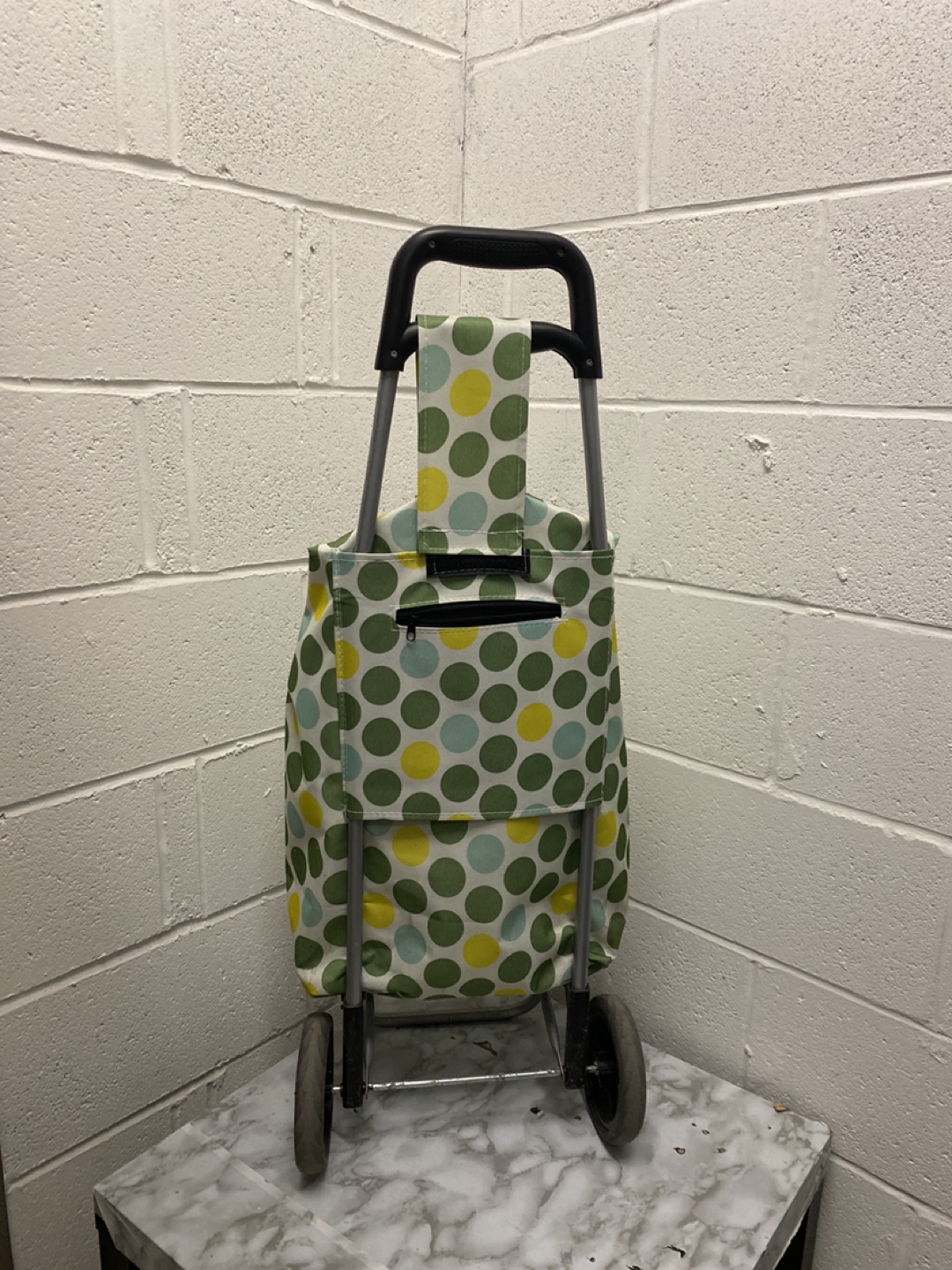 Rolling Shopping Cart with Polka Dot Design - photo 2