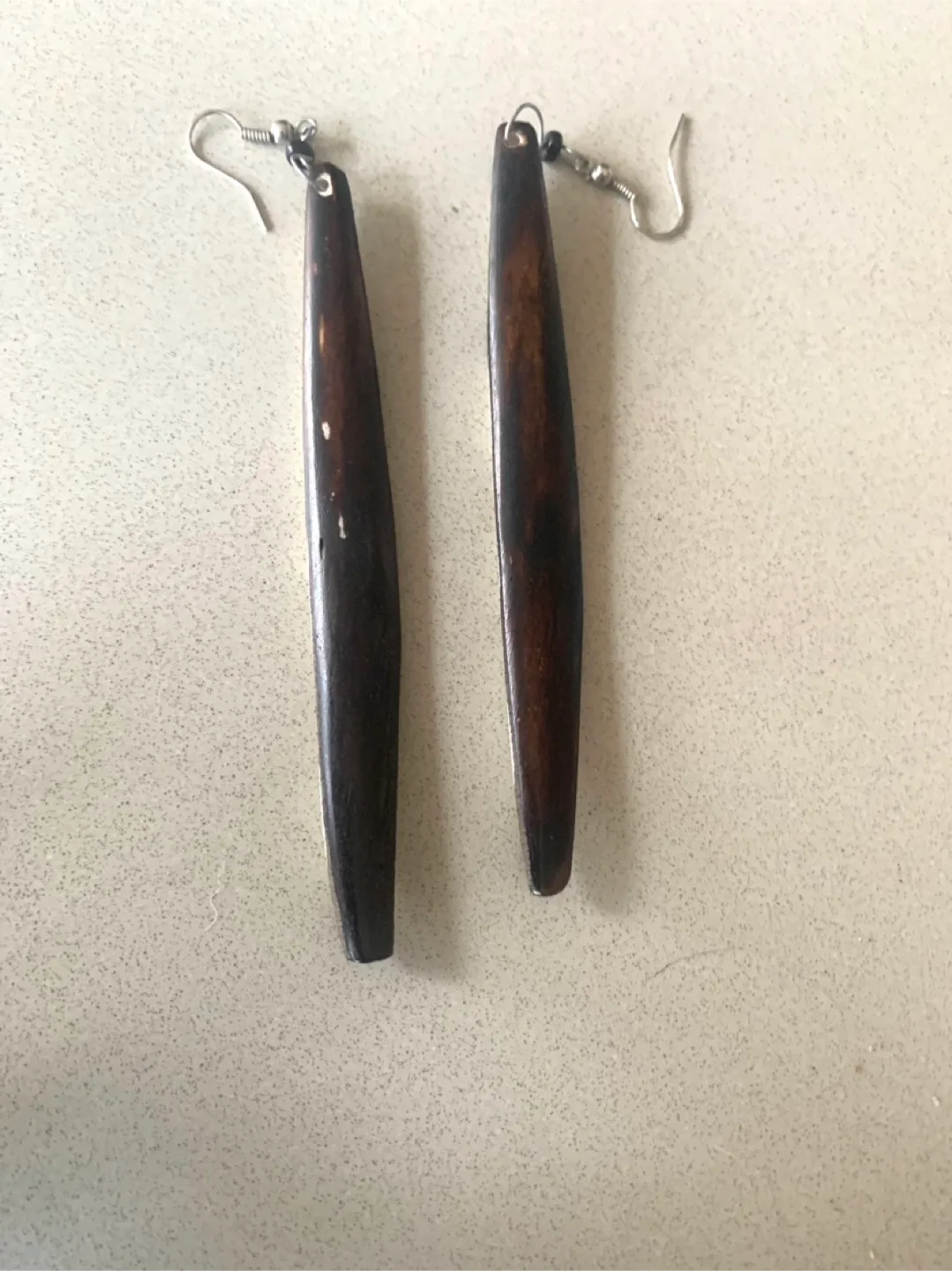 🧡Dark brown and White dangle Earrings from Kenya image indicator(3)