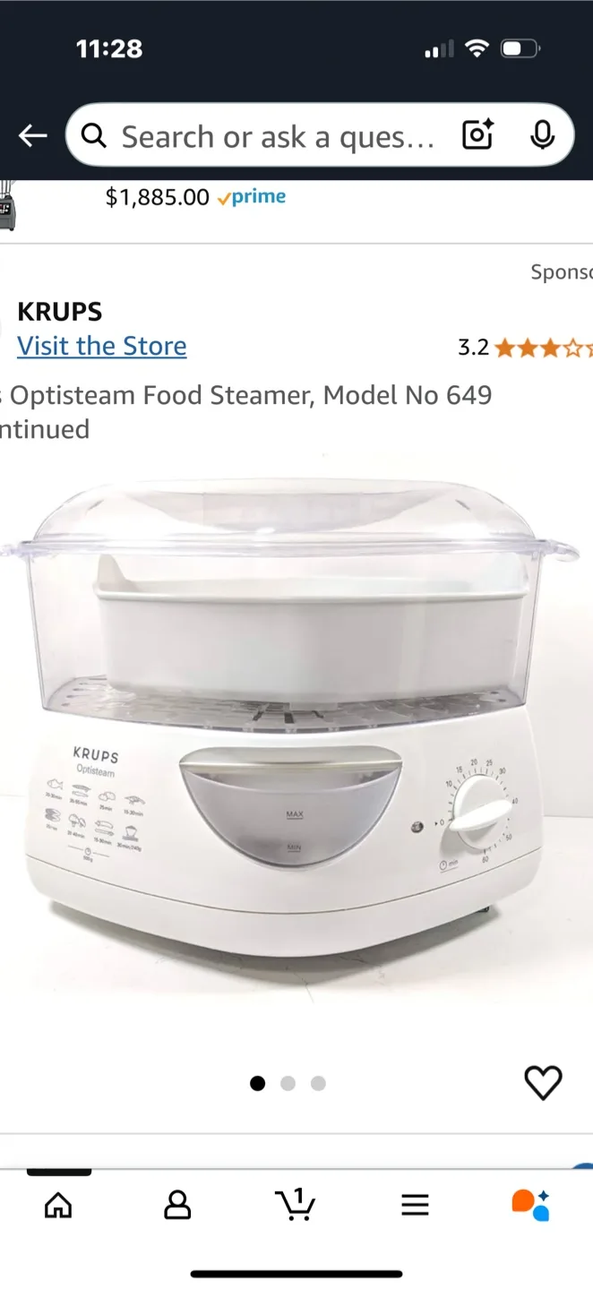 Krups Optistean Food Steamer, Model 649 image indicator(3)