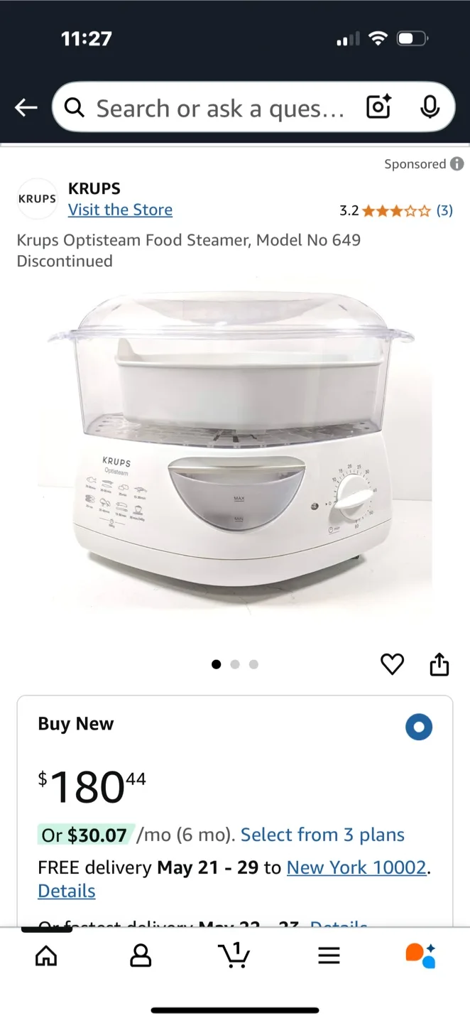 Krups Optistean Food Steamer, Model 649 image indicator(9)