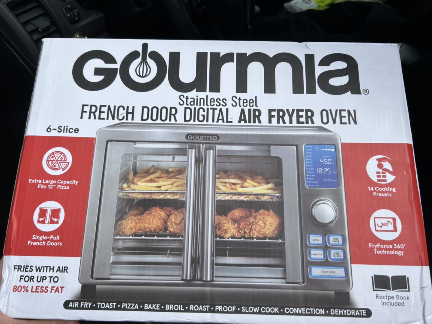 Gourmia Stainless Steel French Door Digital Air Fryer Oven