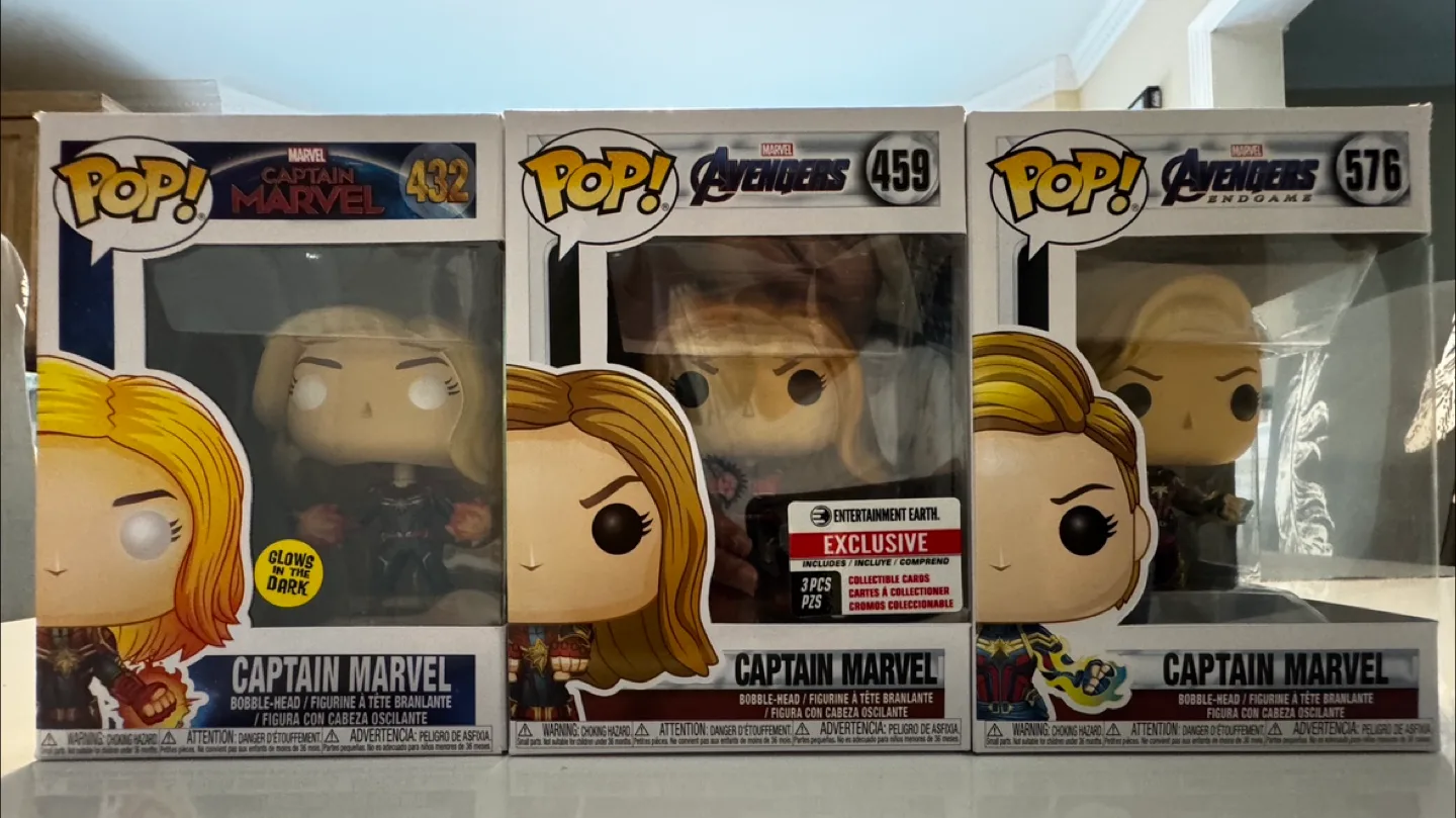 3 Funko Pop! Captain Marvel Vinyl Figures thumbnail
