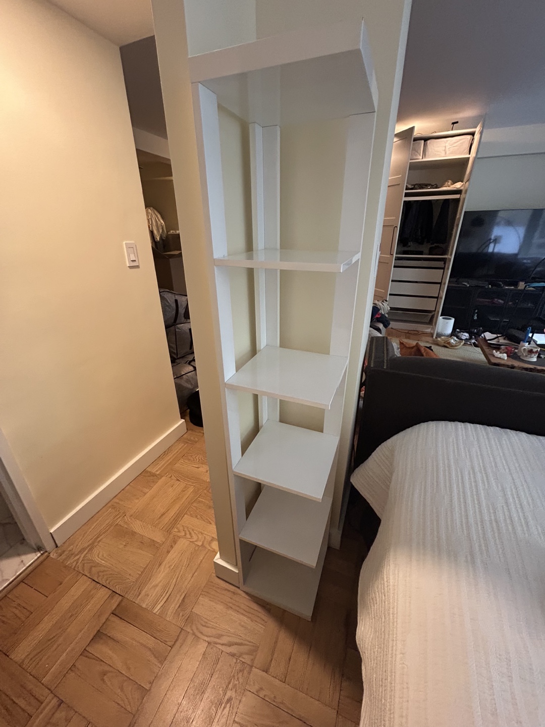 White 5 Shelf Corner Unit