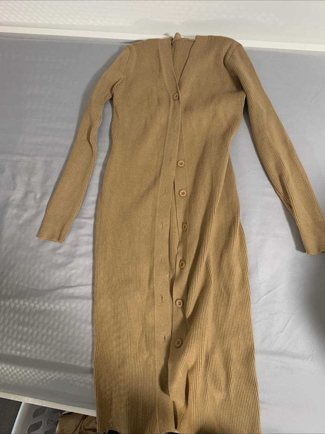 Long Beige Knit Cardigan - photo 2