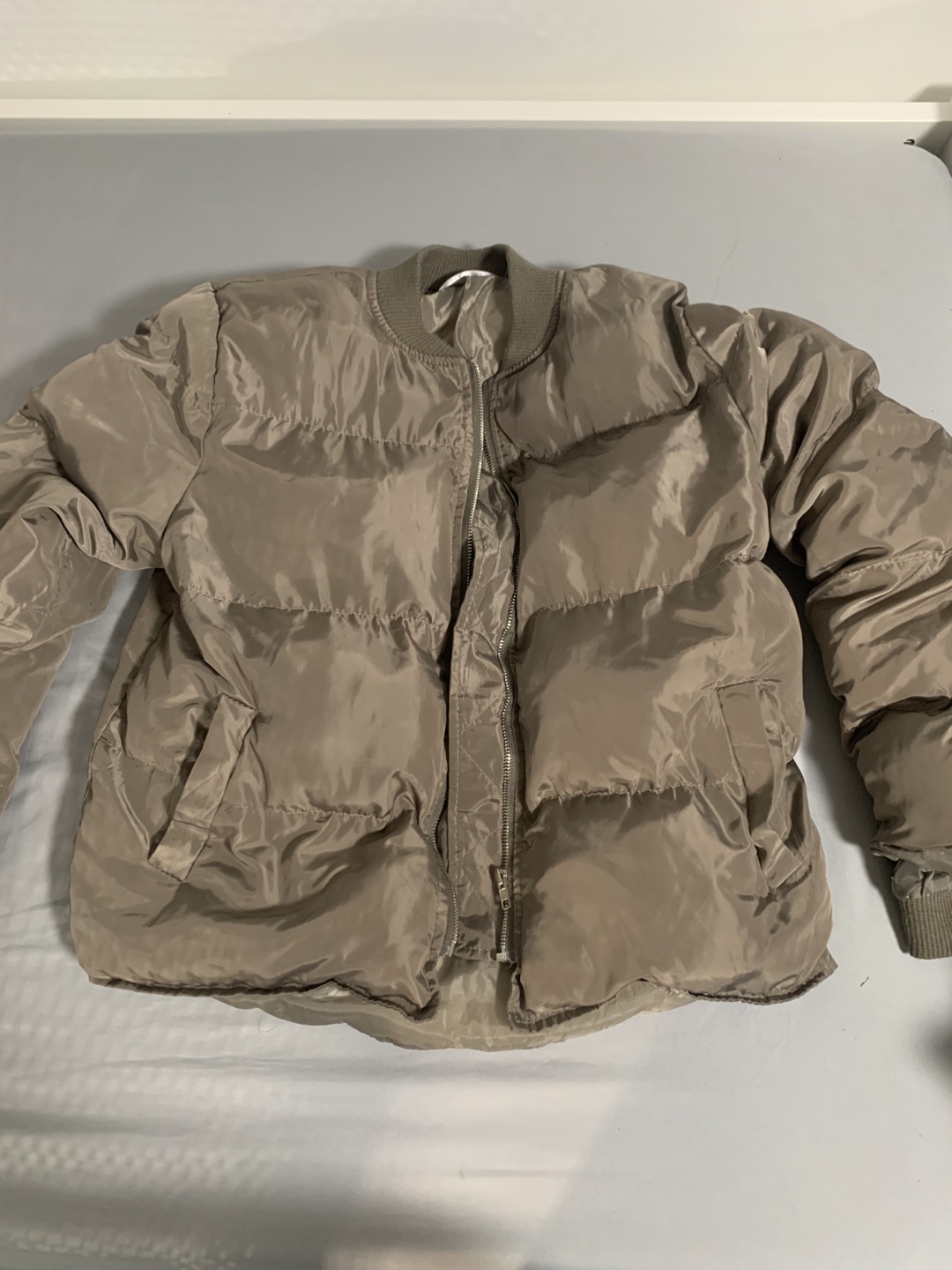 Women's Taupe Puffer Jacket