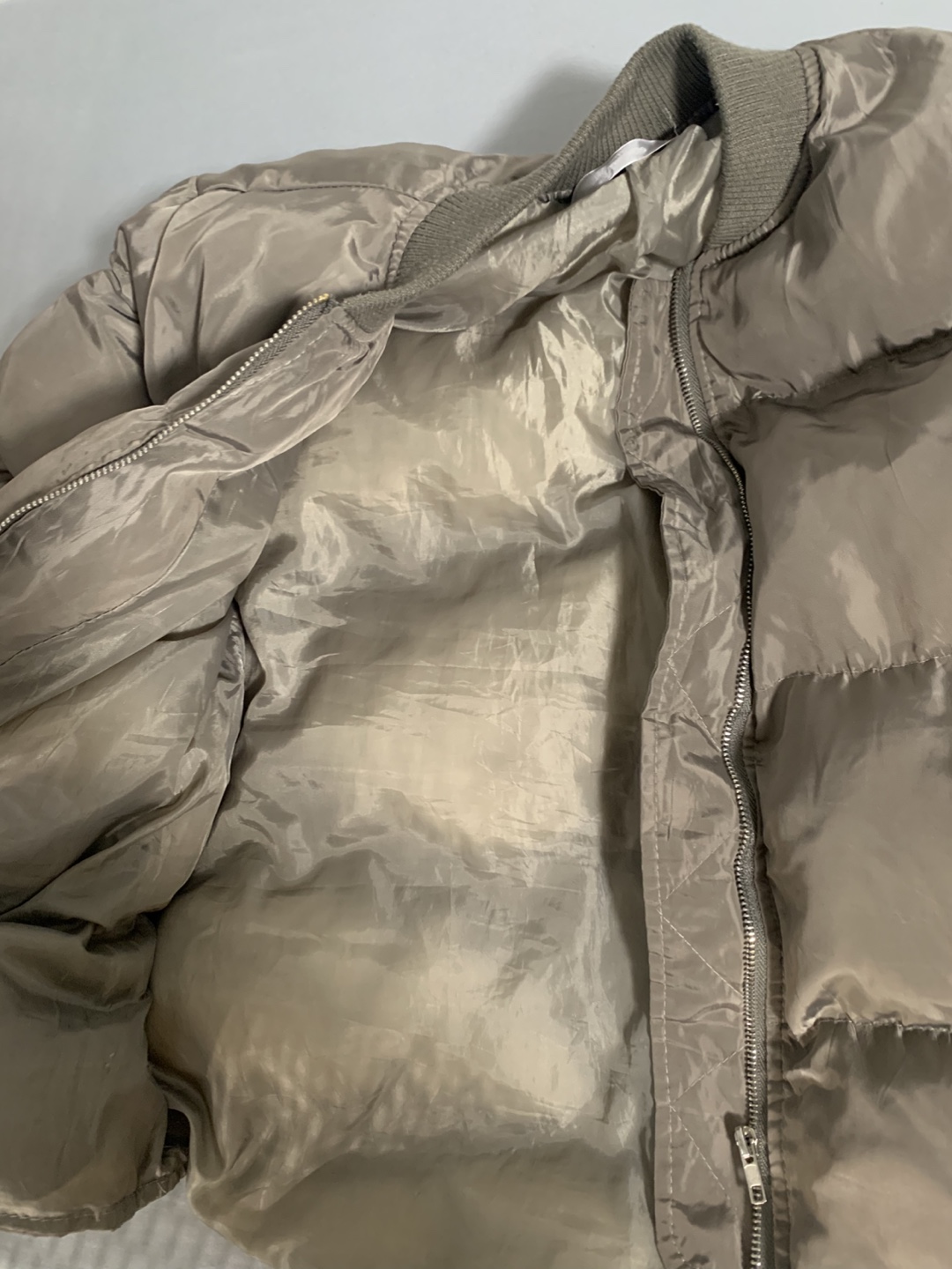 Women's Taupe Puffer Jacket - photo 3
