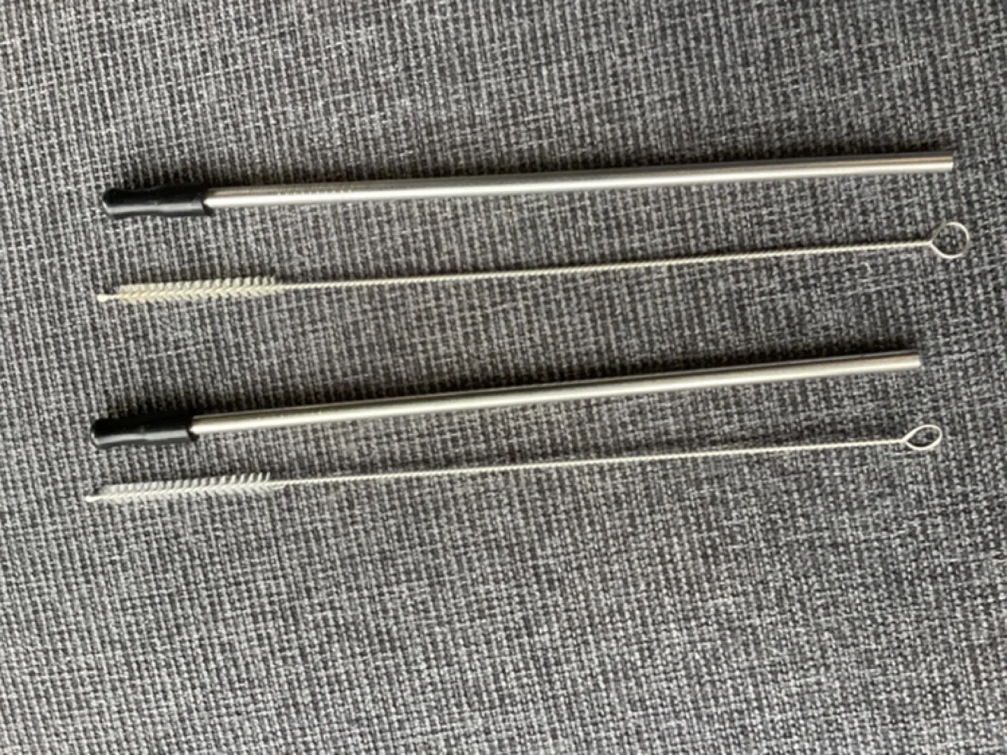 x2 Reusable Stainless Steel Straws with Cleaning Brushes thumbnail