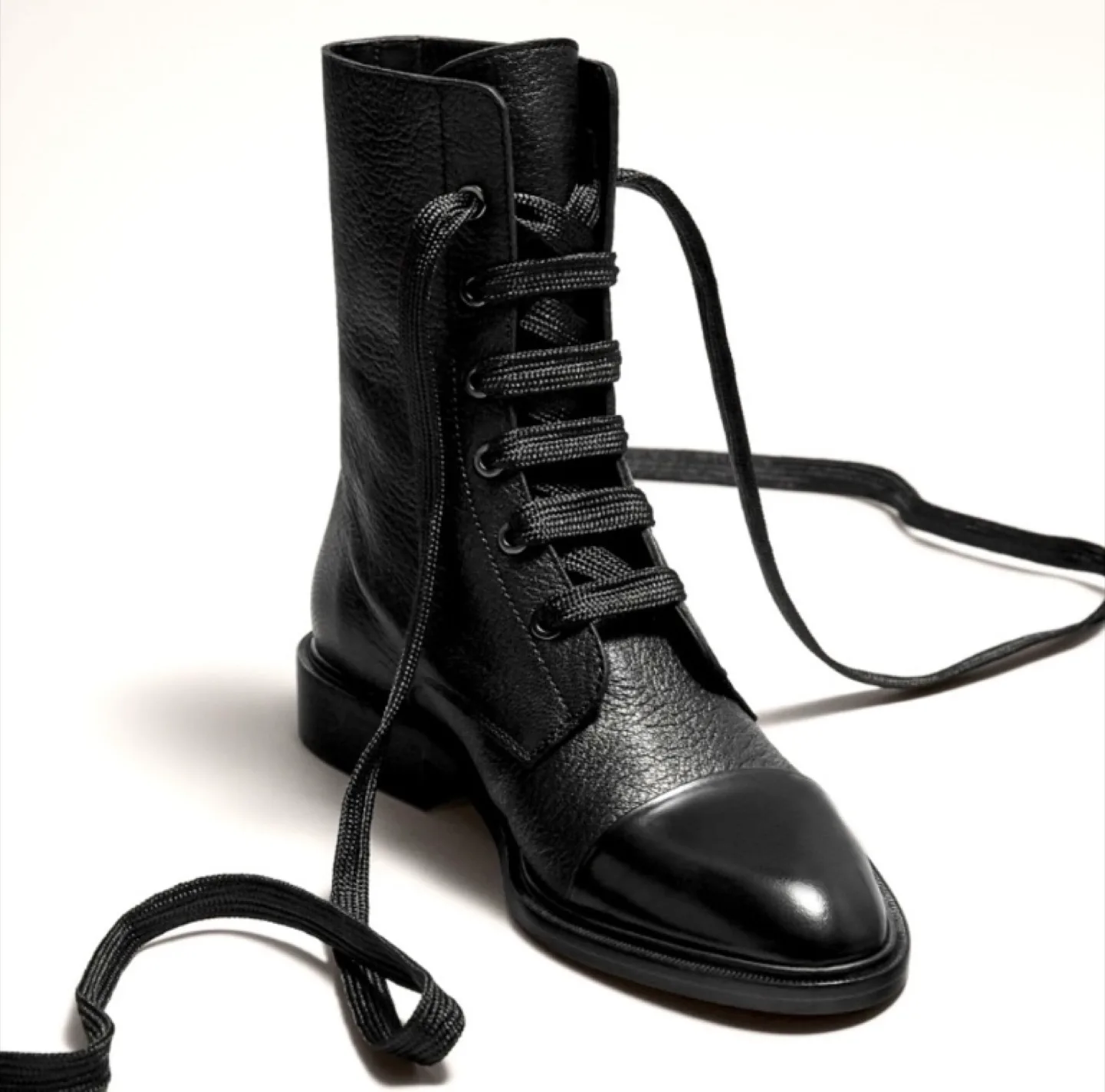 Massimo Dutti | Leather Lace-Up Boots - Size 6 image indicator(2)