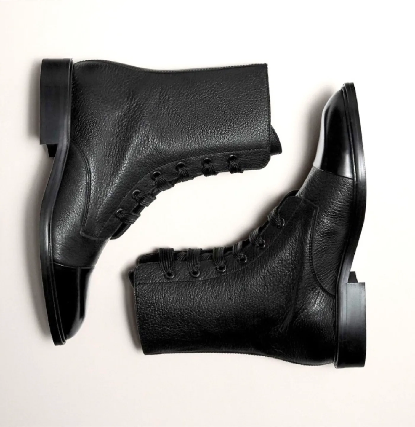 Massimo Dutti | Leather Lace-Up Boots - Size 6 thumbnail