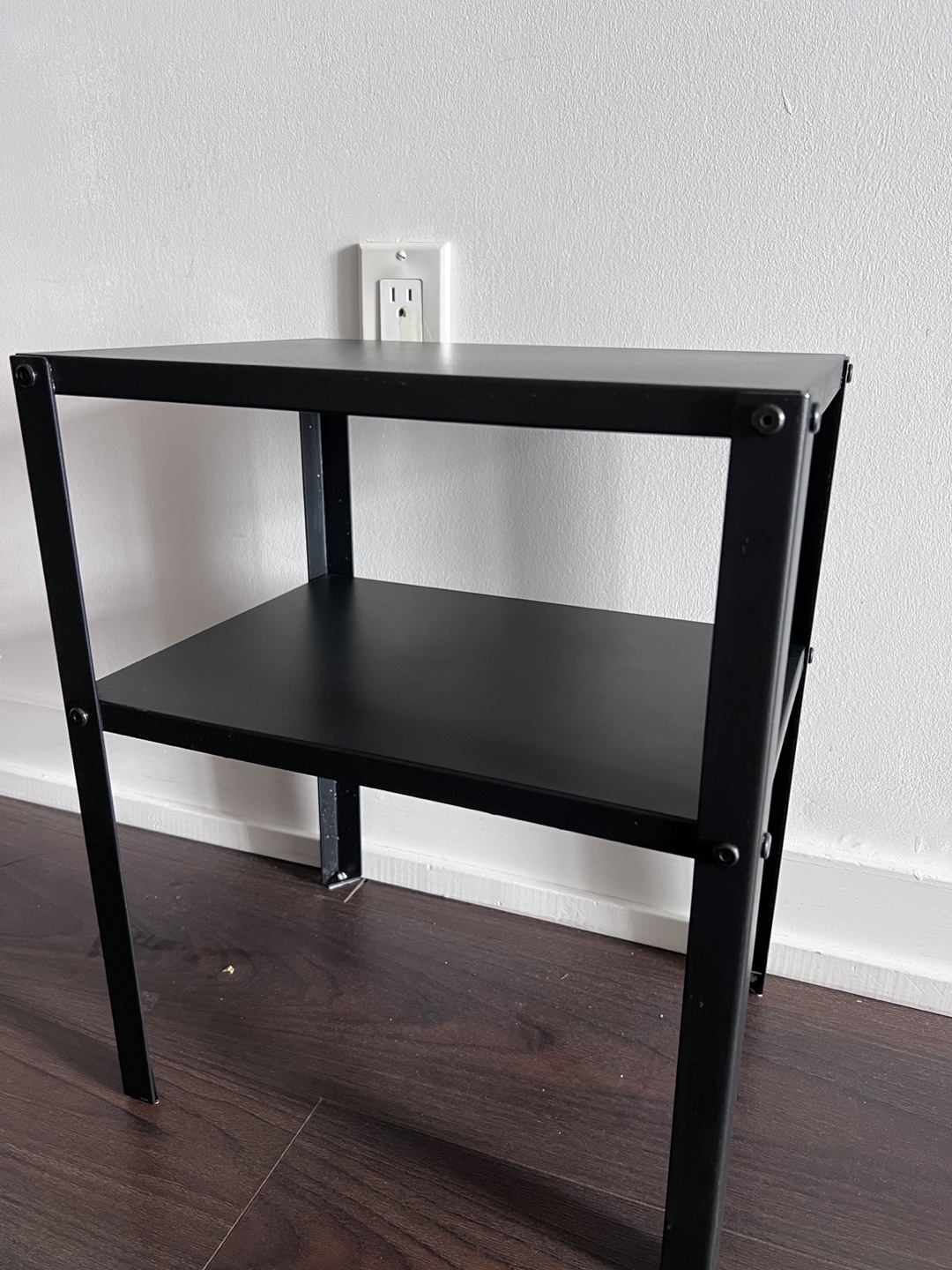 Black Metal Two-Tier IKEA Side Table