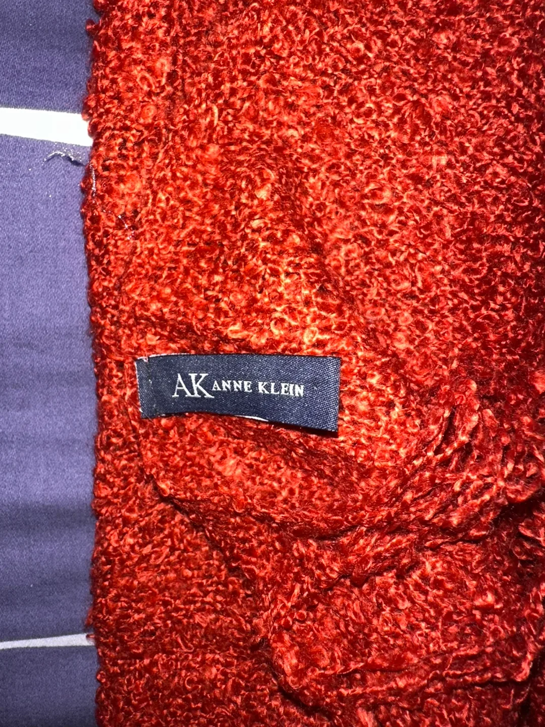 Anne Klein Red Fuzzy Scarf image indicator(2)