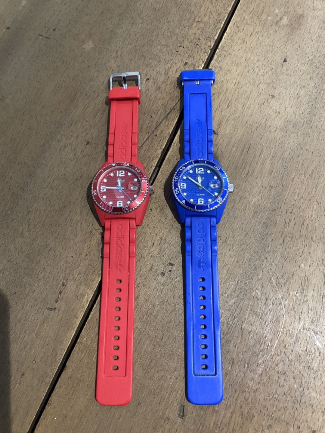 Pair of Adidas Watches - Red and Blue