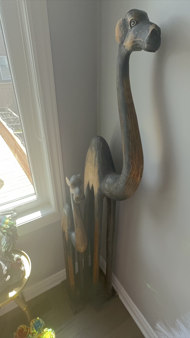 Hand-carved Wooden Camel Statues - photo 2