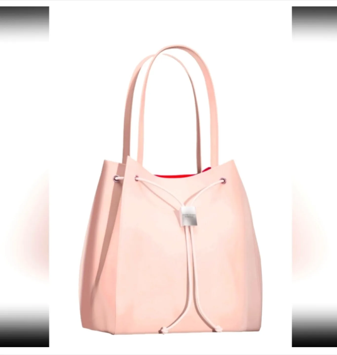 Ralph Lauren Pink Faux Leather Tote Bag thumbnail