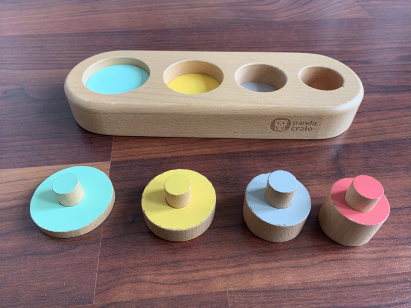 Wooden Cylinder Blocks baby toddler educational toy - photo 2