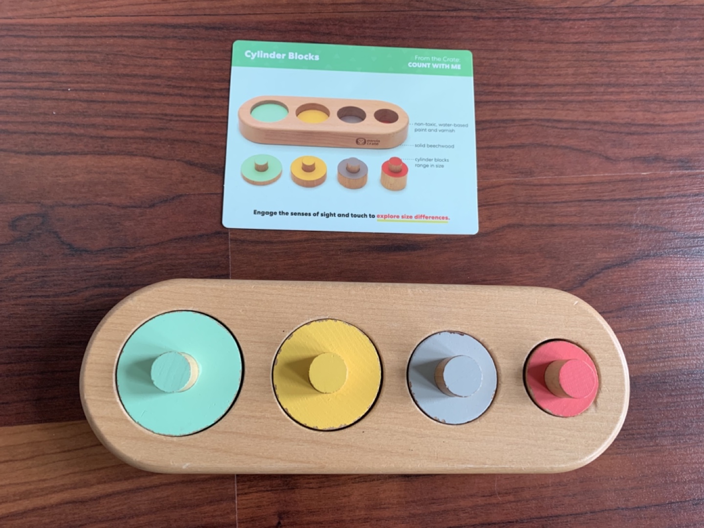 Wooden Cylinder Blocks baby toddler educational toy