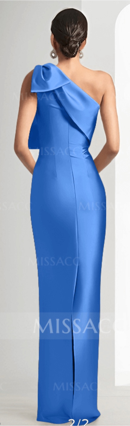 Miss Sacco One-Shoulder Satin Maxi Dress