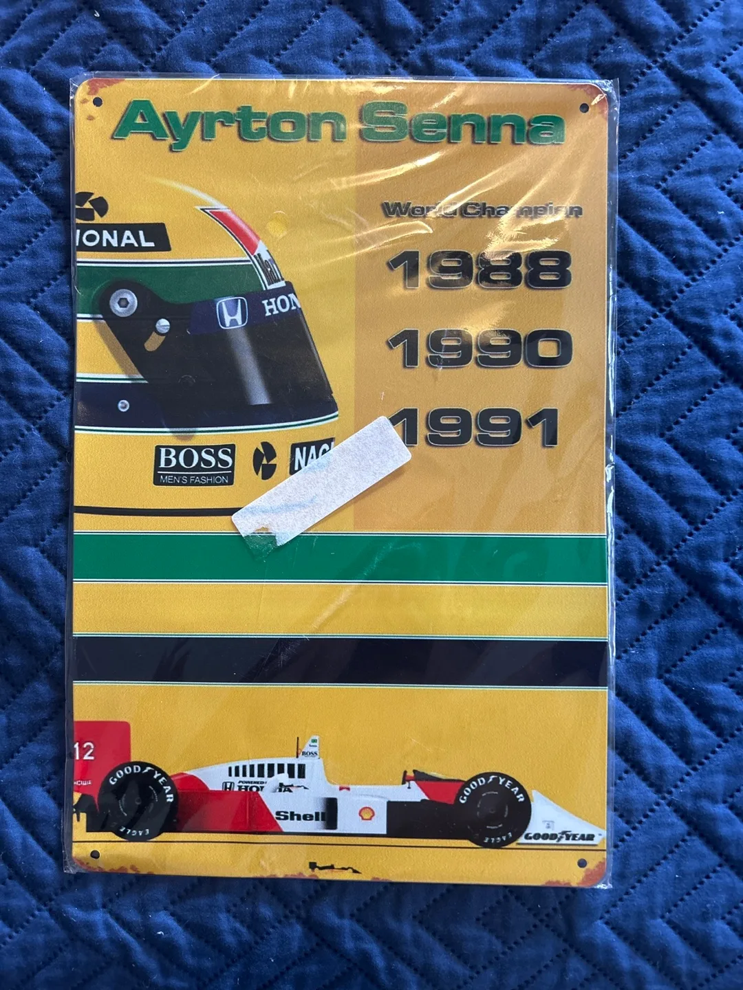 Ayrton Senna World Champion 1988-1991 Metal Sign thumbnail