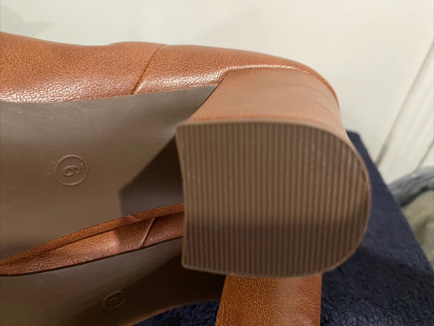 Faux Leather Knee-High Boots with Block Heel image indicator(4)