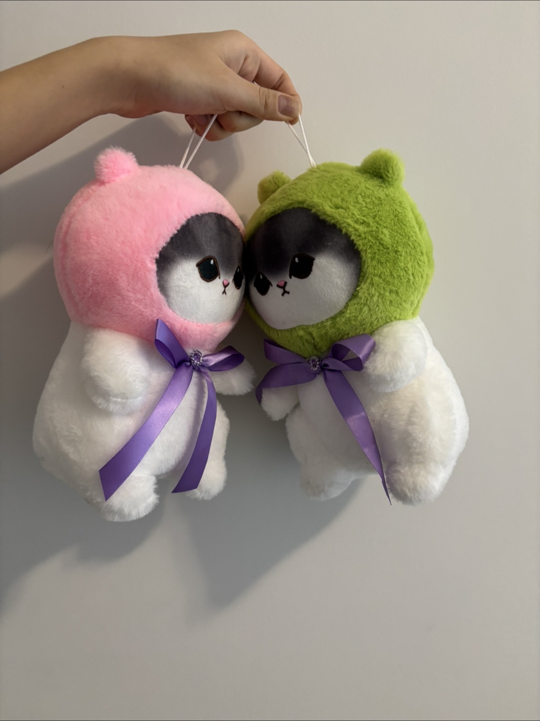 Adorable Cat Plushie with Hood - Pink and Green (2) - photo 3
