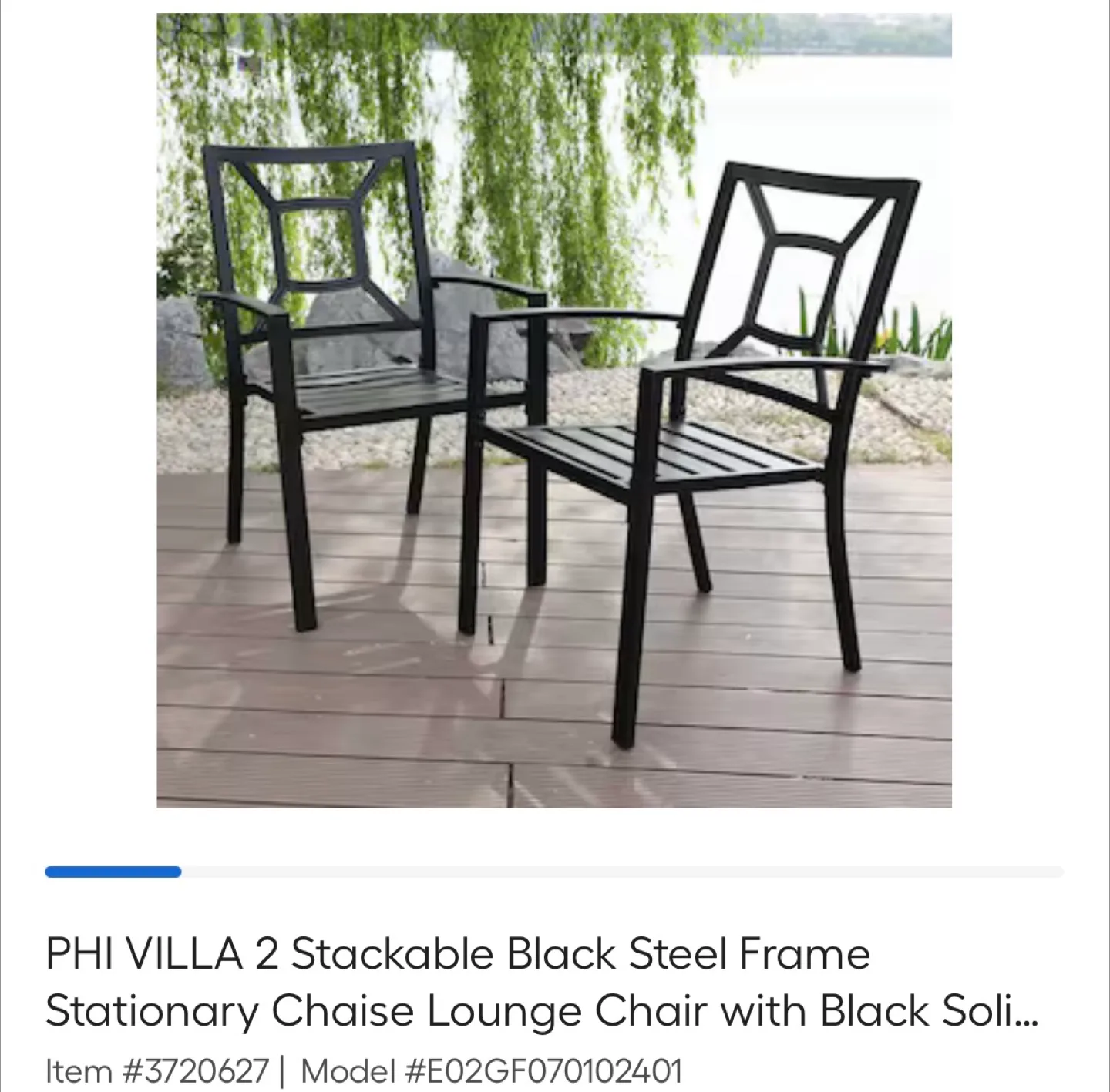 Pair of PHI VILLA Metal Outdoor Patio Armchairs image indicator(6)