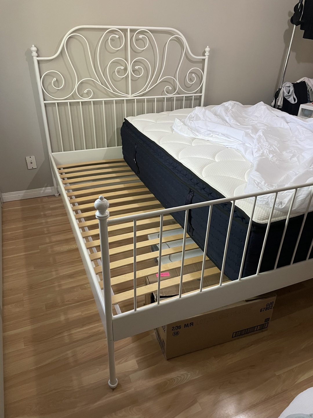 IKEA LEIRVIK White Metal Queen Bed Frame